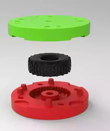 Mold for diecast military truck tire 5 Scale 1 to 25