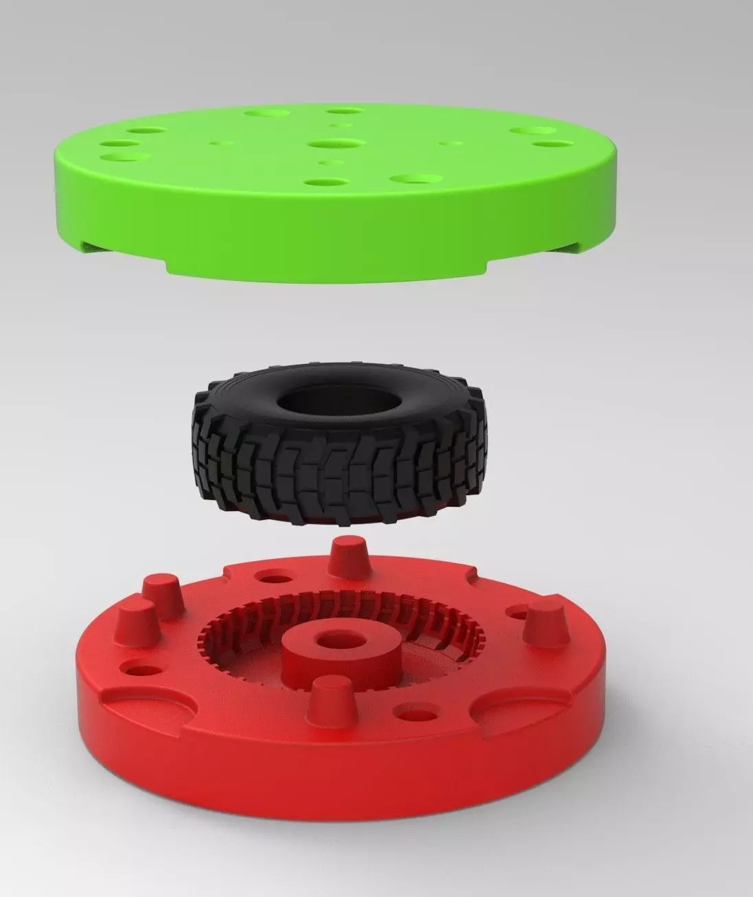 Mold for diecast military truck tire 5 Scale 1 to 25 3D print model_0