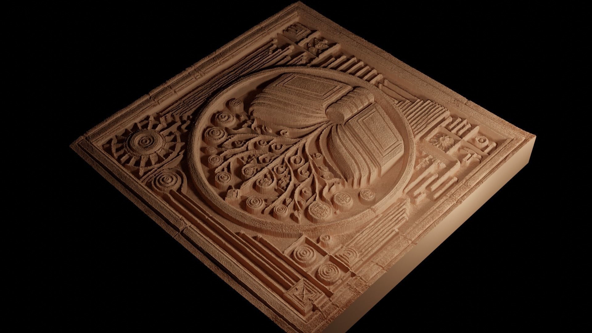 Book of Knowledge CNC 3d Print High Relief Sand Casting 3D print model_4