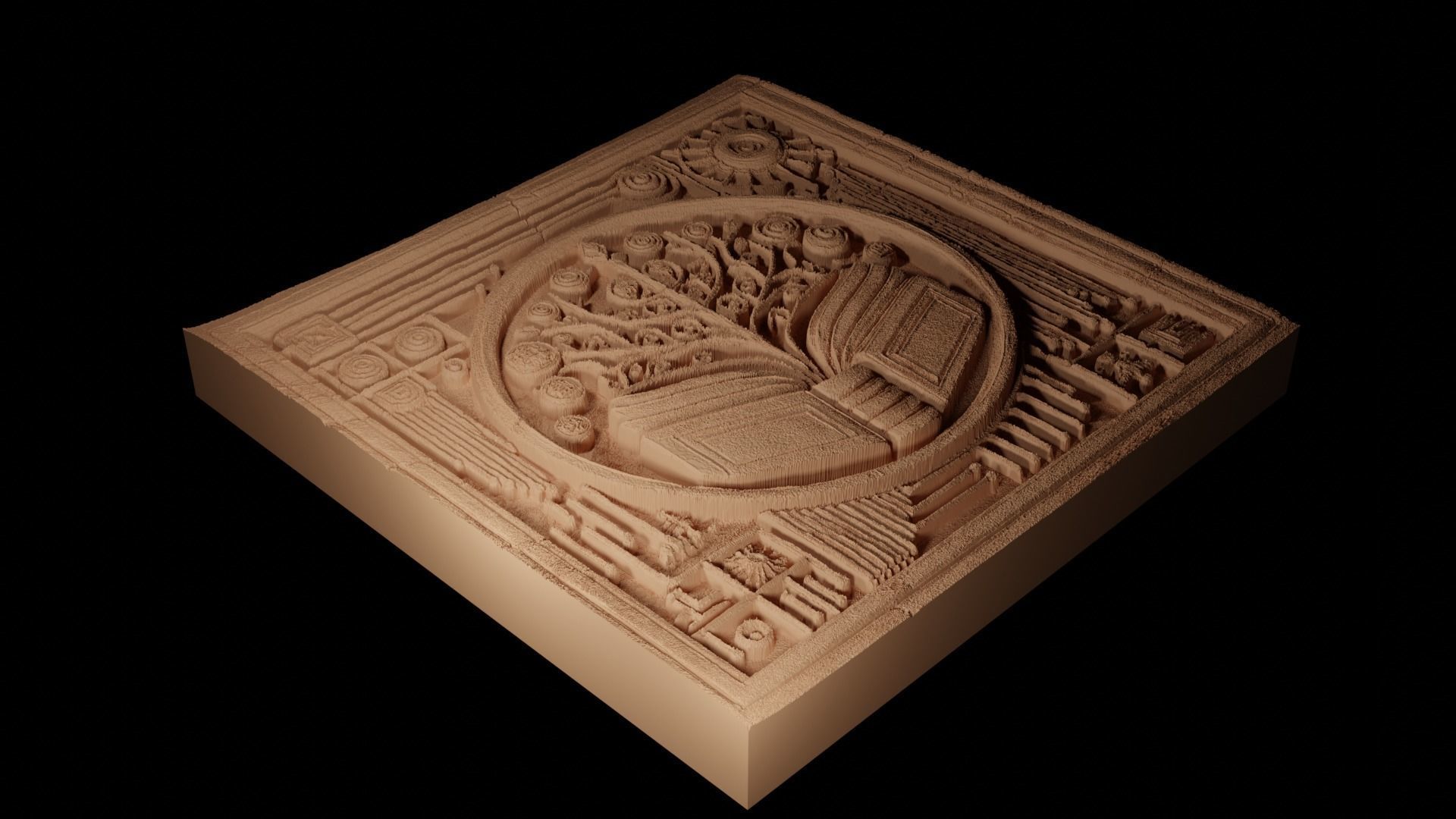 Book of Knowledge CNC 3d Print High Relief Sand Casting 3D print model_2