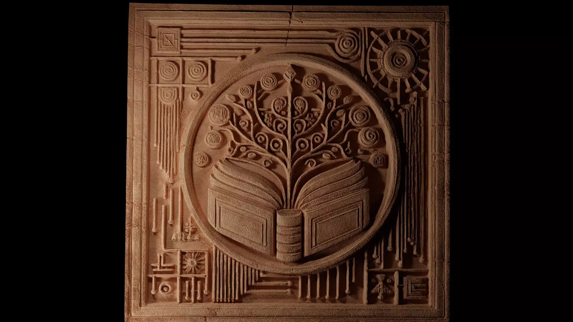 Book of Knowledge CNC 3d Print High Relief Sand Casting 3D print model_0