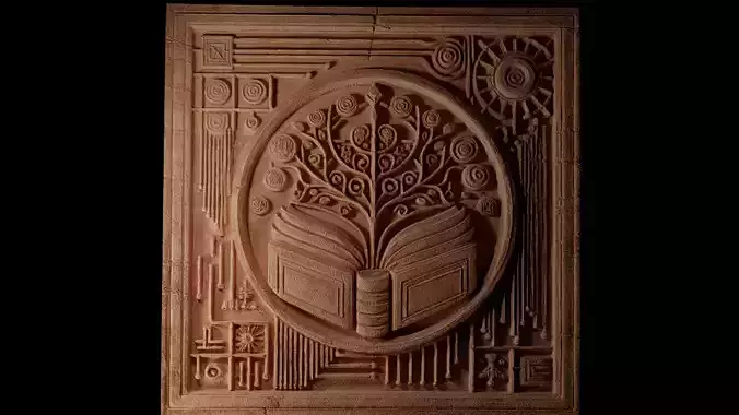 Book of Knowledge CNC 3d Print High Relief Sand Casting 3D print model