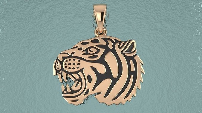 3dm and stl tiger pendant printable jewelry model 3D print model