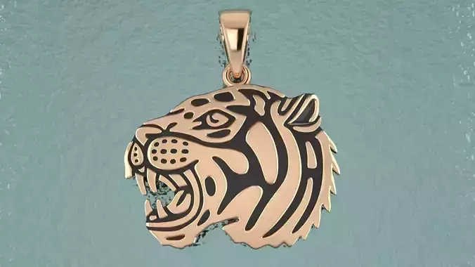 3dm and stl tiger pendant printable jewelry model