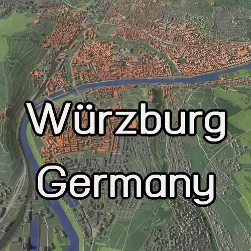 Wurzburg Germany - city and urban 3D model