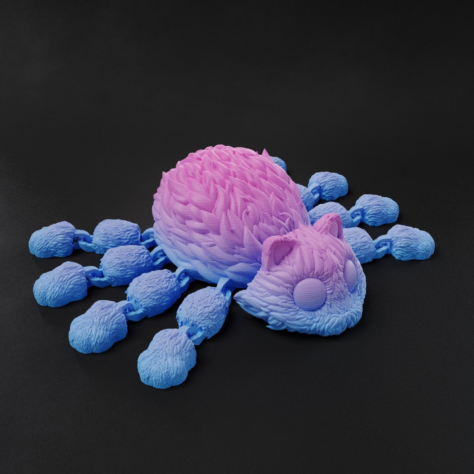 FLEXI SPIDER CAT MUSTACHE 3D print model_5