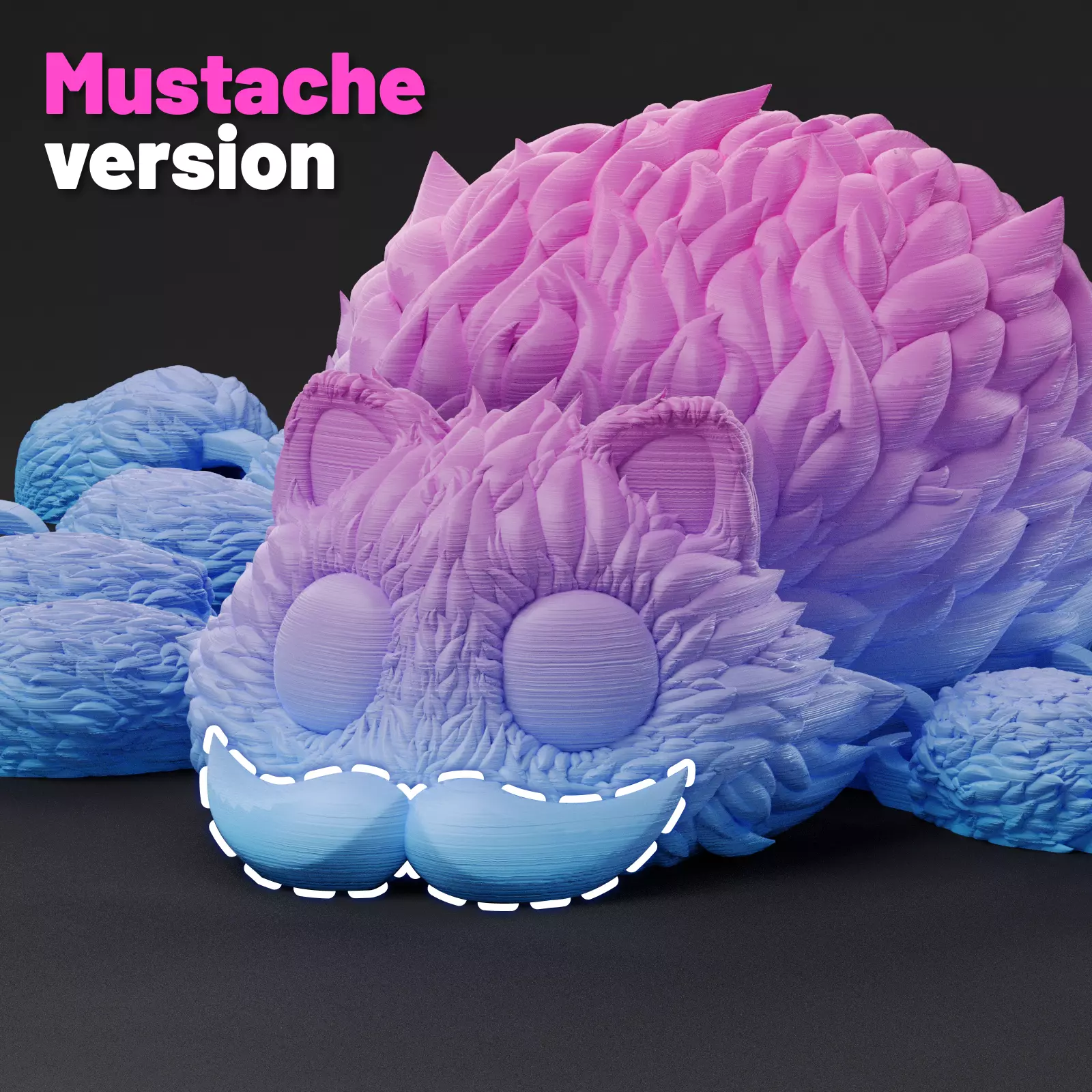 FLEXI SPIDER CAT MUSTACHE 3D print model_0