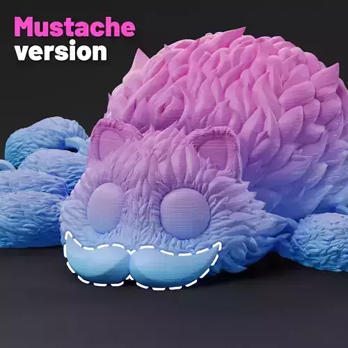 FLEXI SPIDER CAT MUSTACHE 3D print model