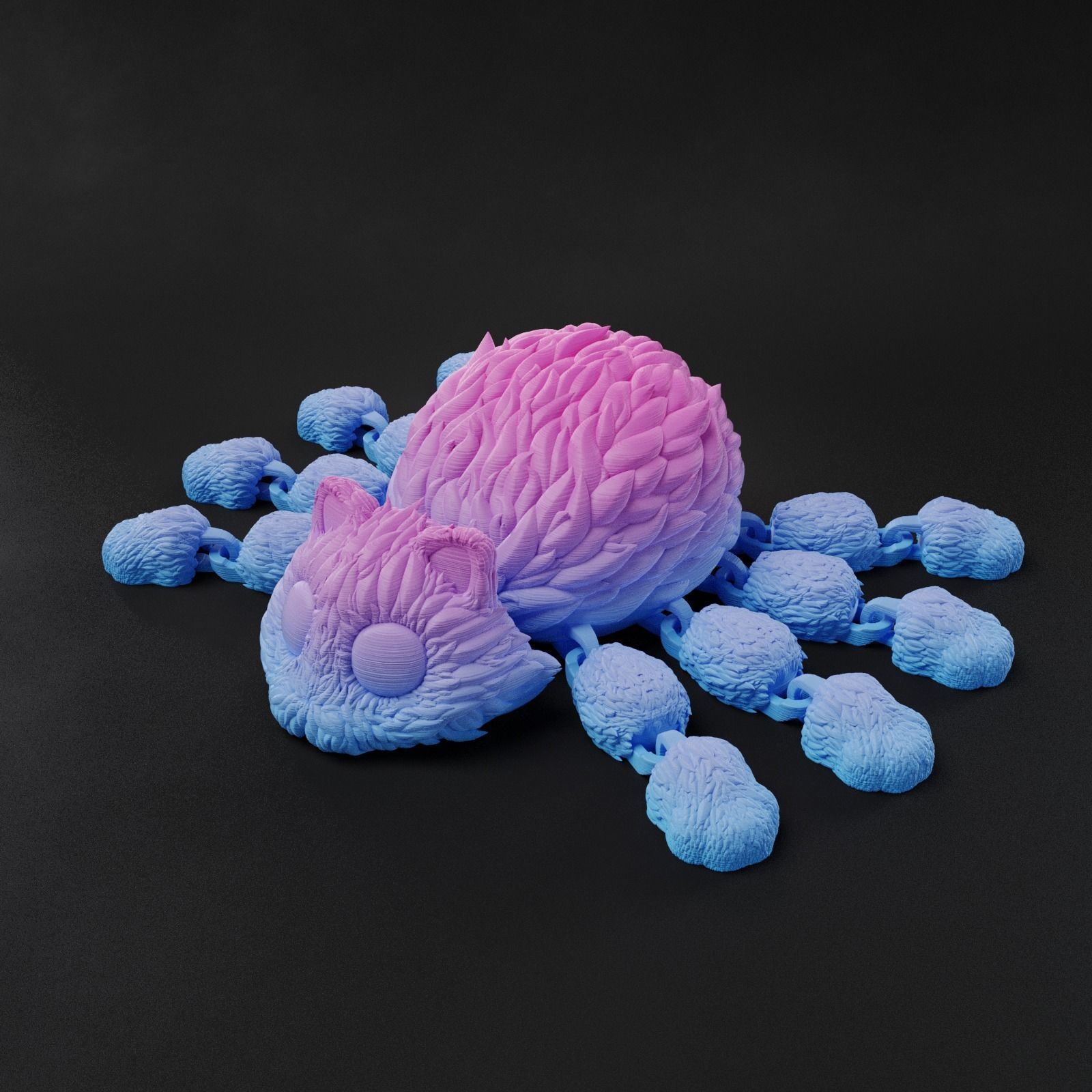 FLEXI SPIDER CAT MUSTACHE 3D print model_3