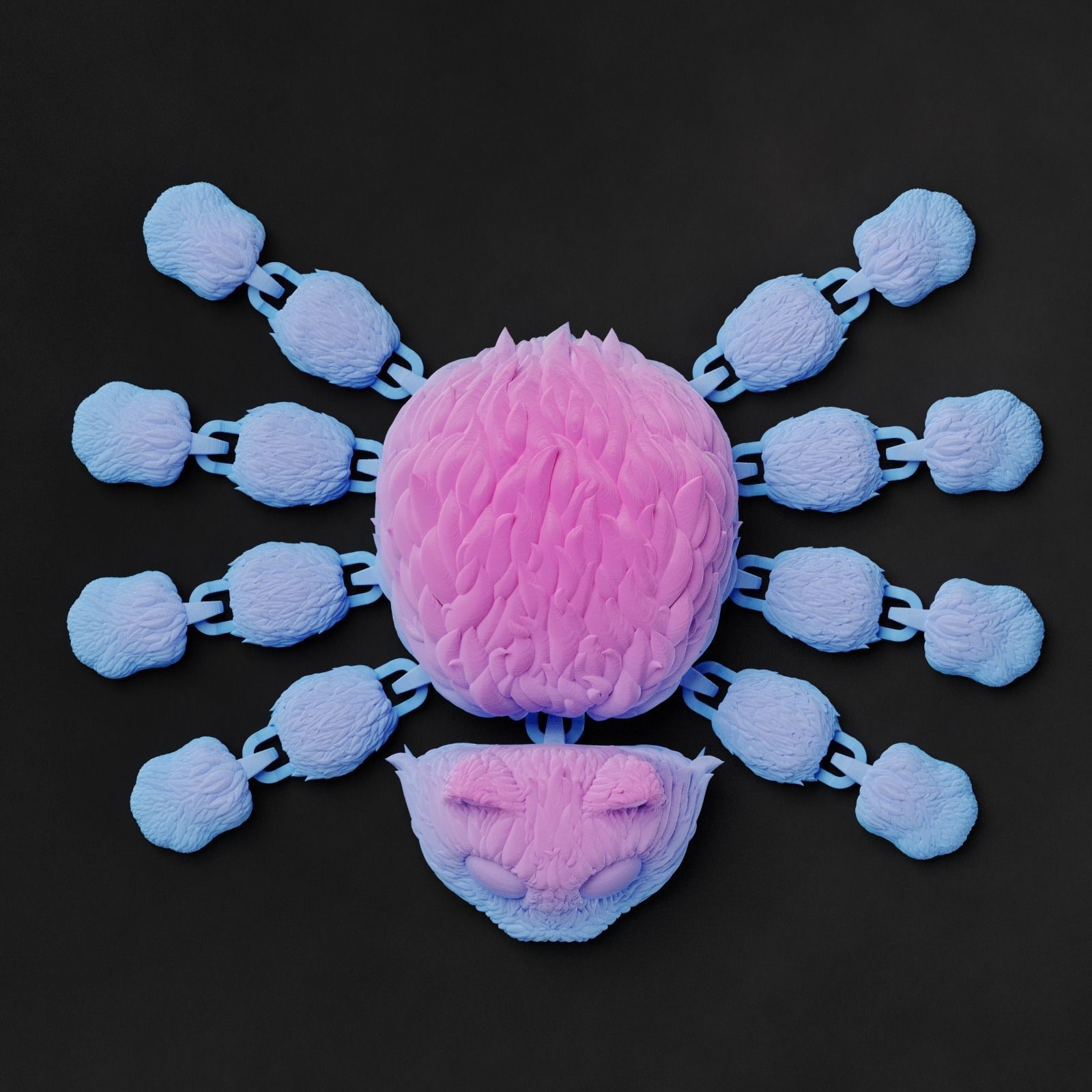 FLEXI SPIDER CAT MUSTACHE 3D print model_7