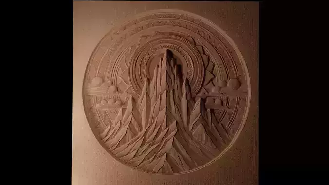 Beautiful Mountain Peak CNC 3d Print High Relief Sand Casting