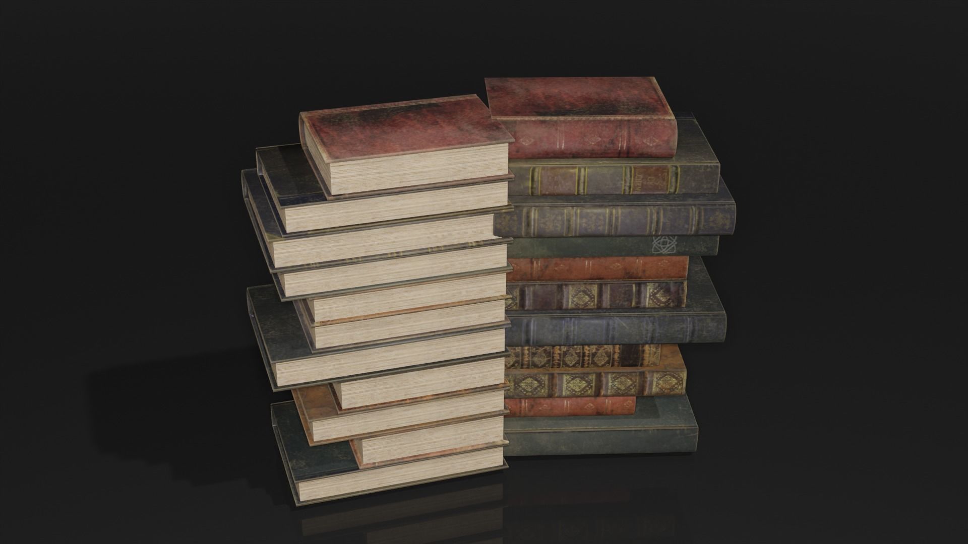 Multiple Books 3D model_1