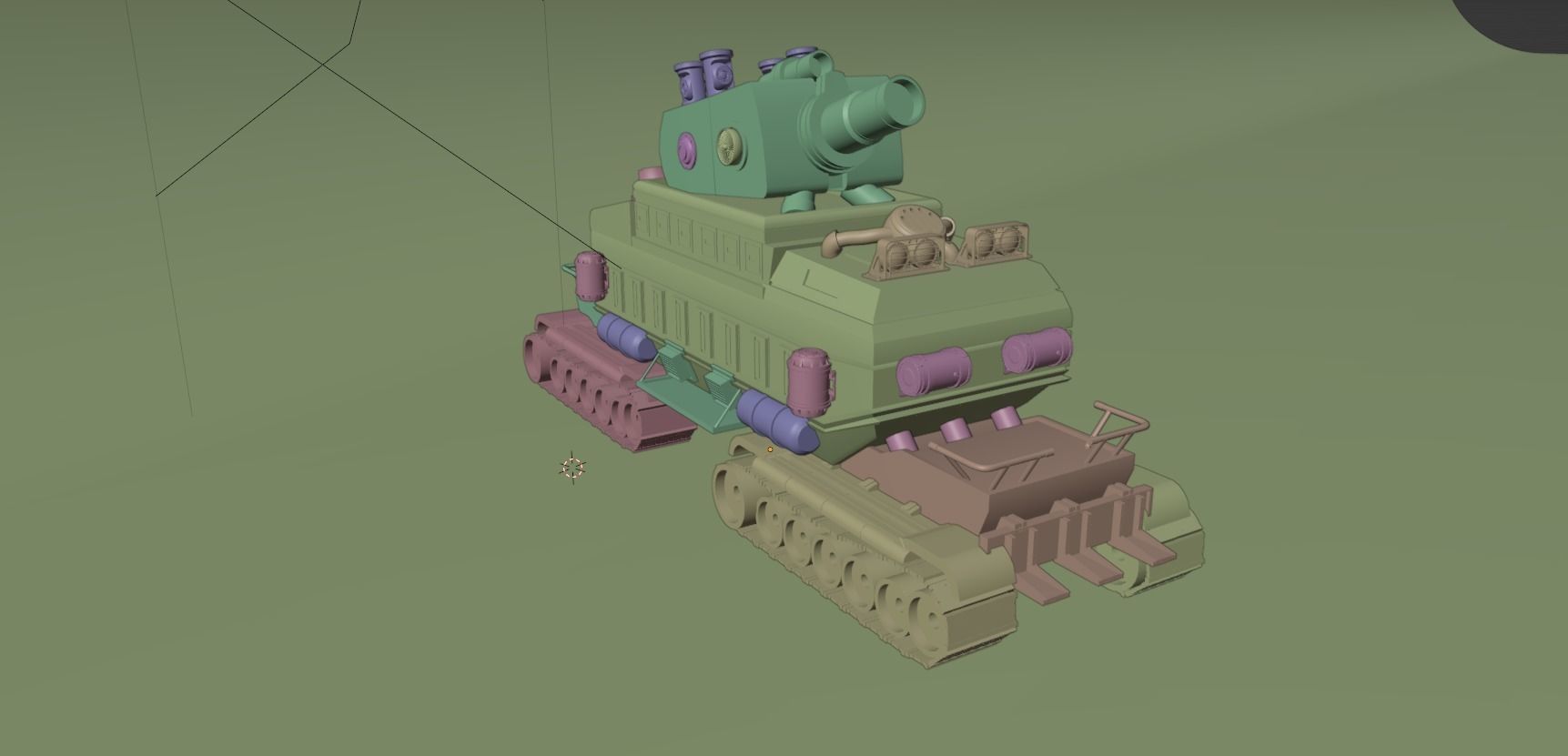 Stylized Mecha Tank - 1 3D model_13