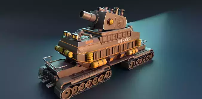 Stylized Mecha Tank - 1 3D model