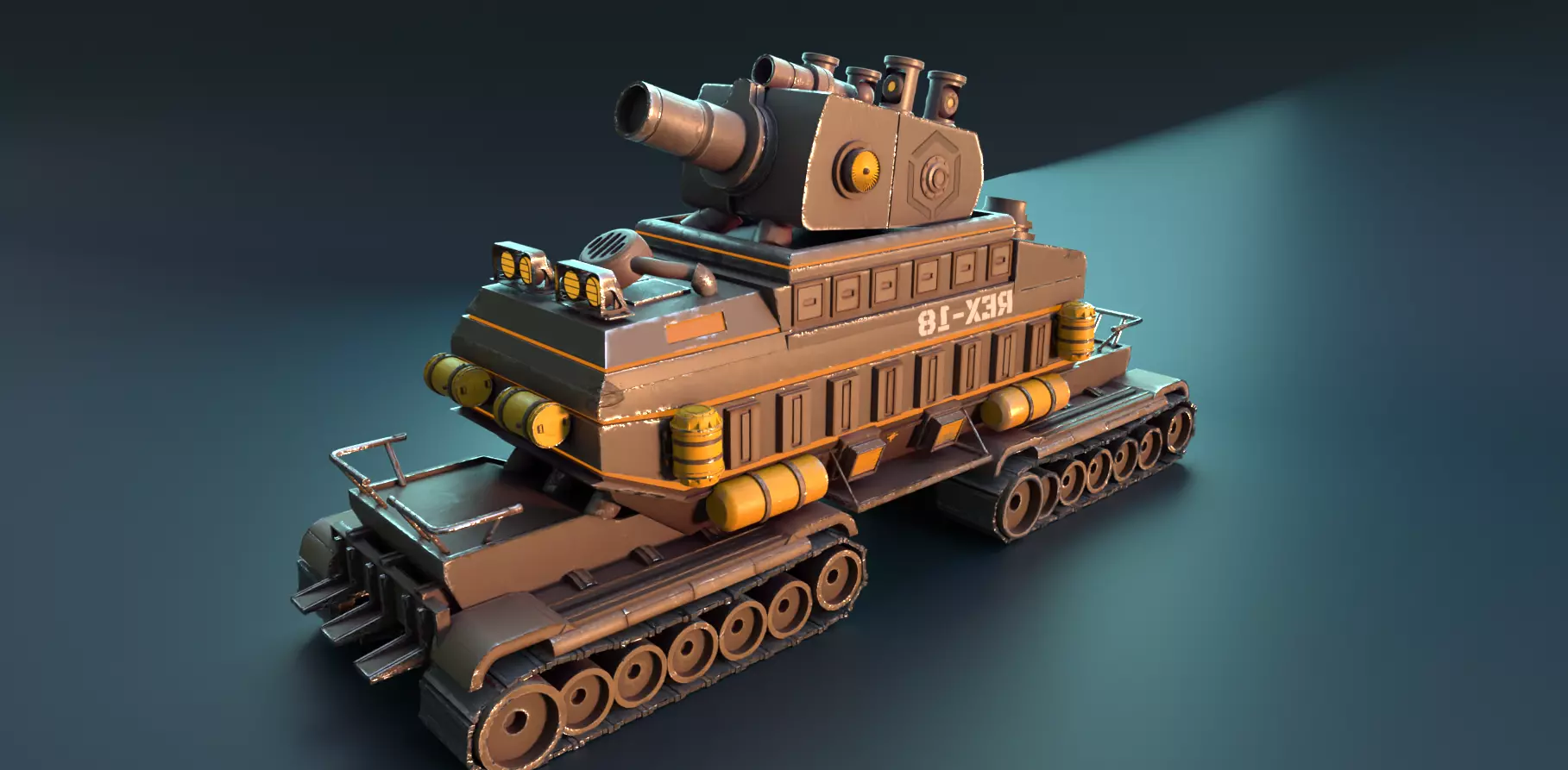 Stylized Mecha Tank - 1 3D model_0