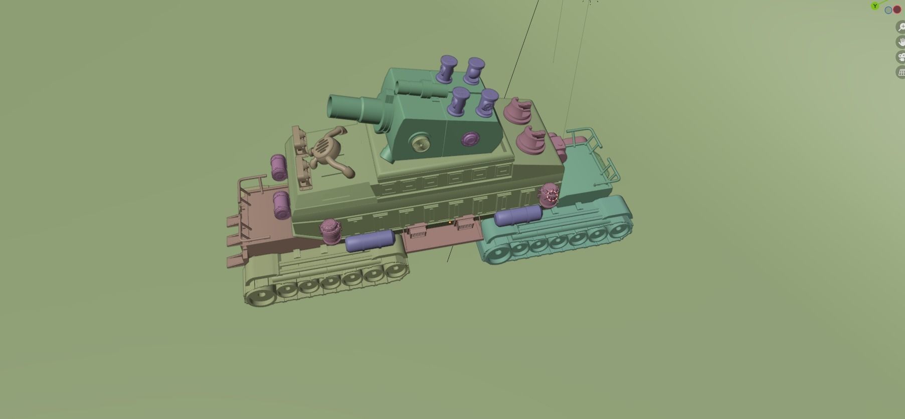 Stylized Mecha Tank - 1 3D model_15