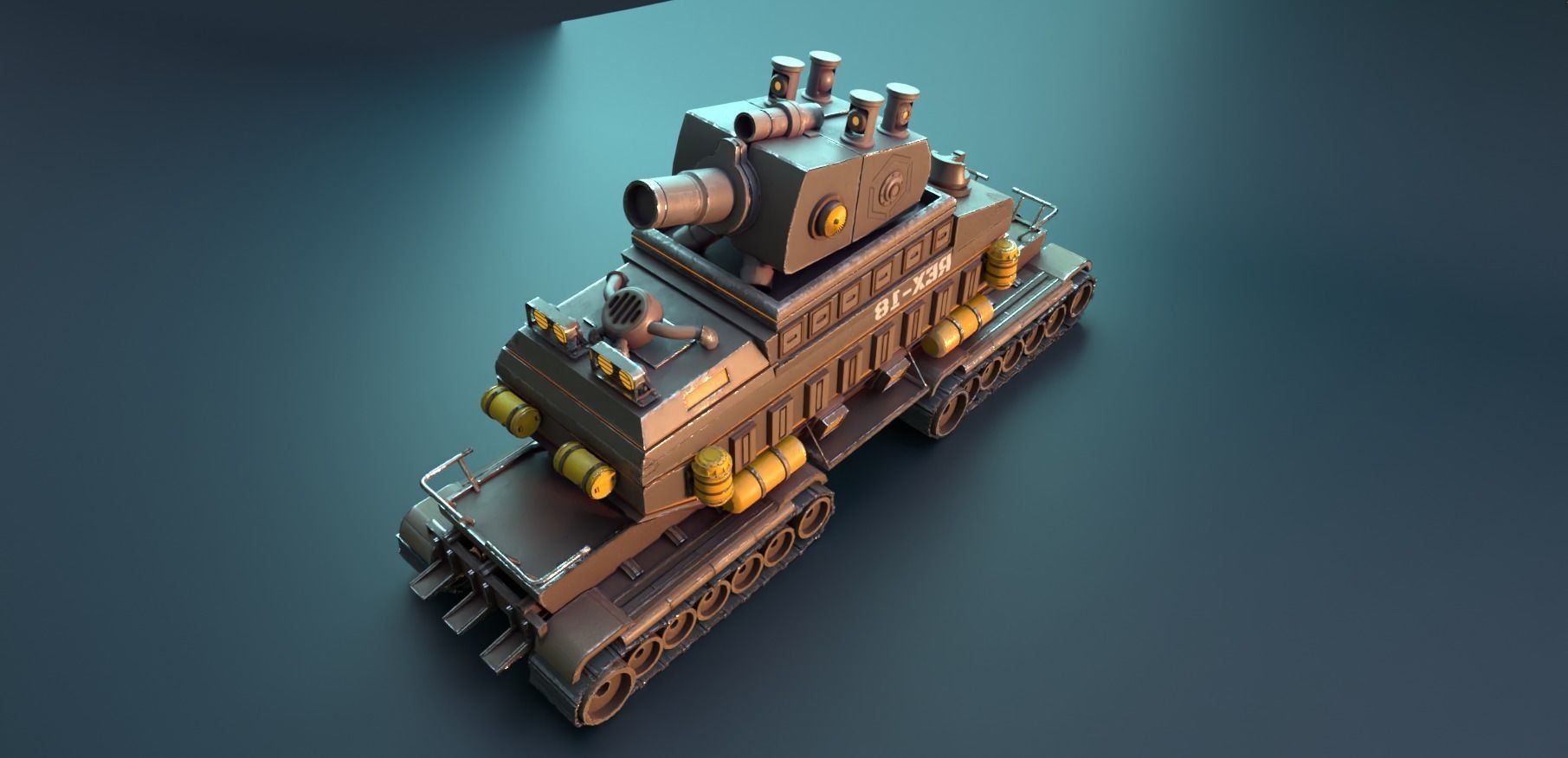 Stylized Mecha Tank - 1 3D model_2