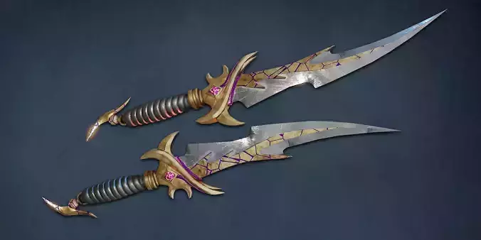 Fantasy Dagger 1  Low-poly 3D model