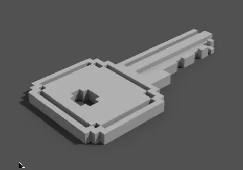Voxel Key 3D model_0