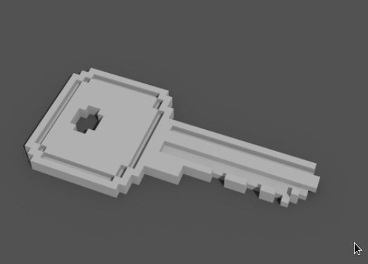 Voxel Key 3D model_1