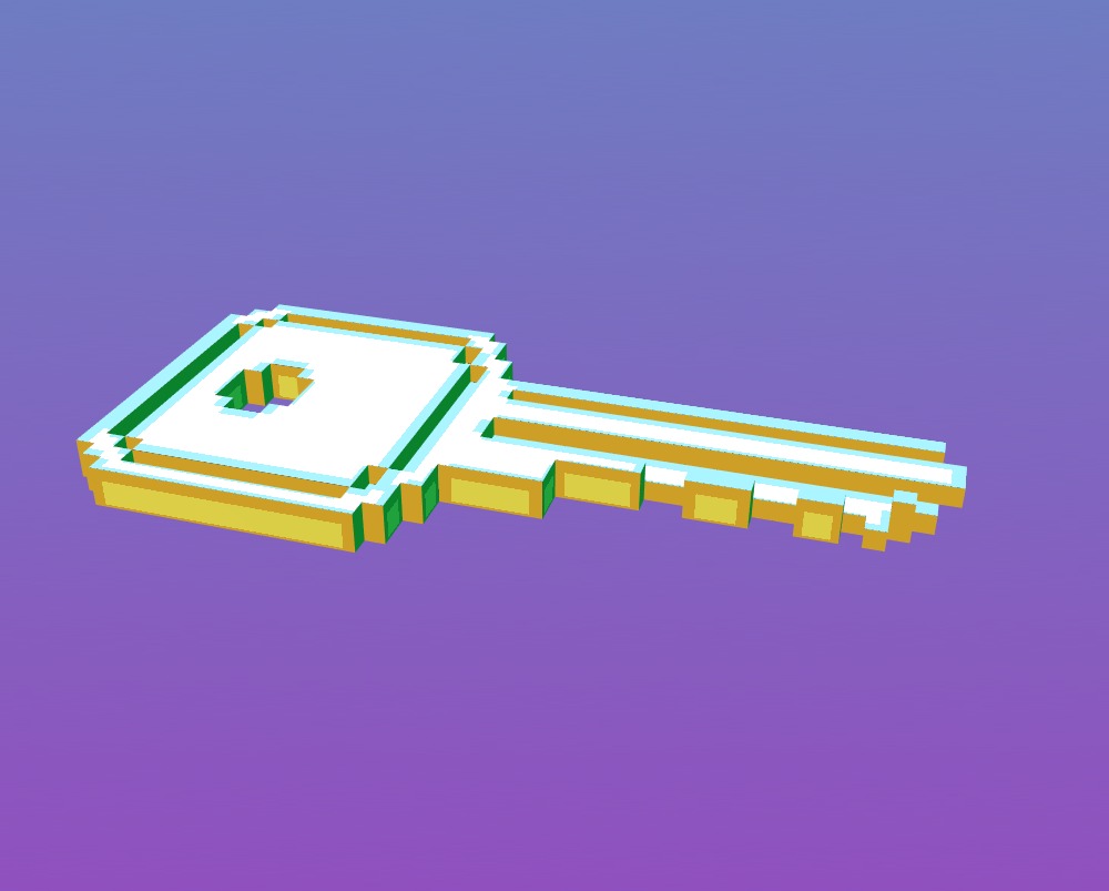 Voxel Key 3D model_14