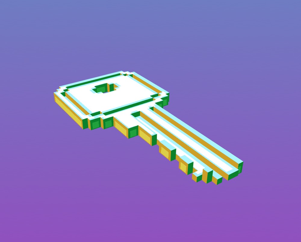 Voxel Key 3D model_10