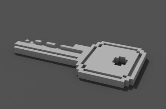 Voxel Key 3D model_3