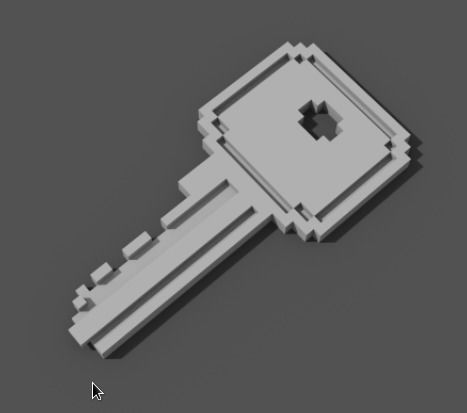 Voxel Key 3D model_2