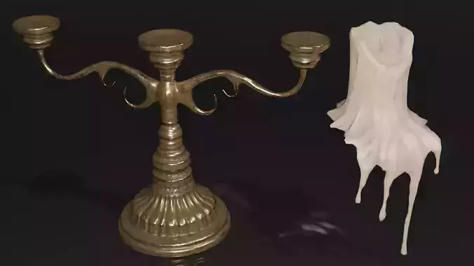 Candle and Holder Candlestick
