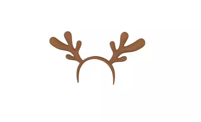 Prop52 Deer Horns Headband Low-poly 3D model
