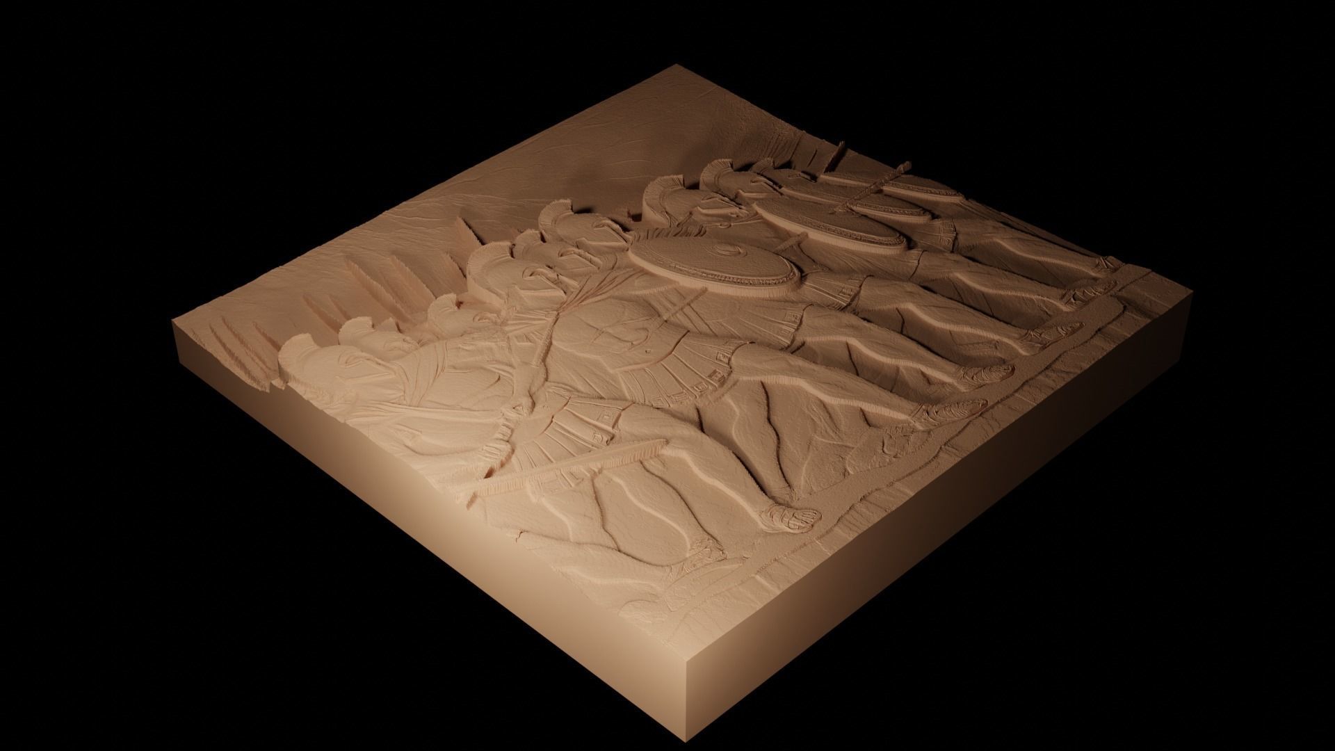 Army Marching CNC 3d Print High Relief Sand Casting 3D print model_2