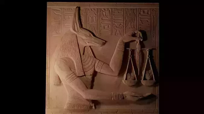 Anubis With His Scales CNC 3d Print High Relief Sand Casting 3D print model
