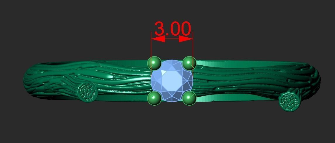 A RING IN THE FORM OF A BRANCH WITH A STONE Printable Model 3D print model_8