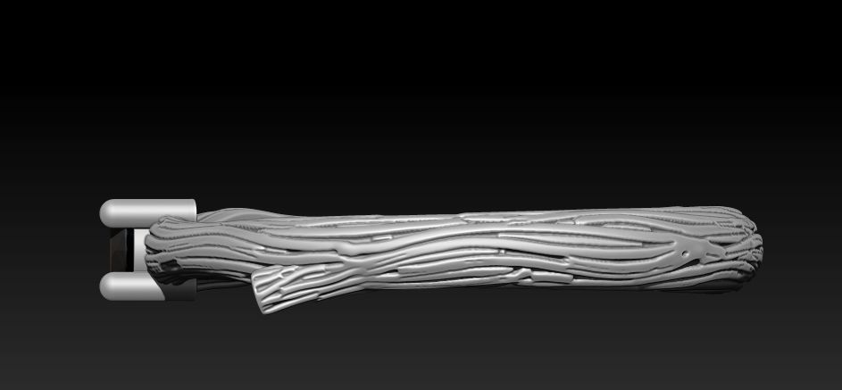 A RING IN THE FORM OF A BRANCH WITH A STONE Printable Model 3D print model_3