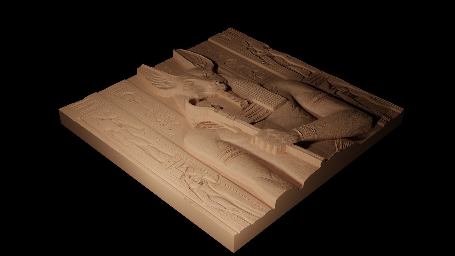 Anubis CNC 3d Print High Relief Sand Casting 3D print model_2