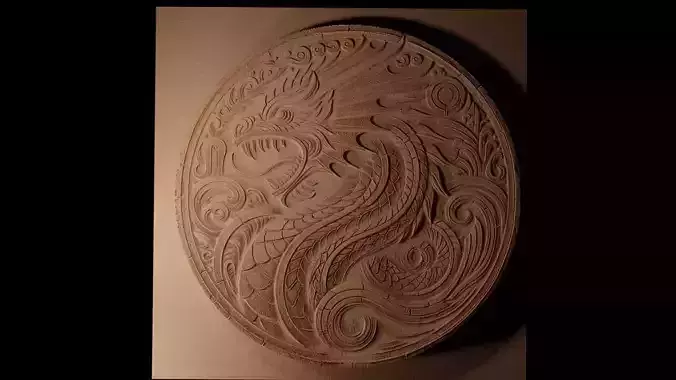 Angry Sea Serpent CNC 3d Print High Relief Sand Casting