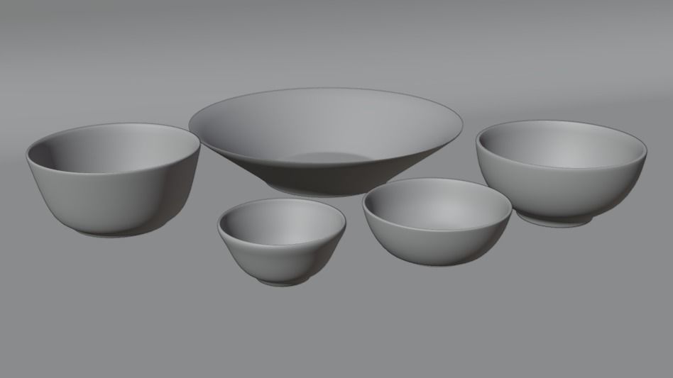 Ceramic Bowl Set 3D model_8