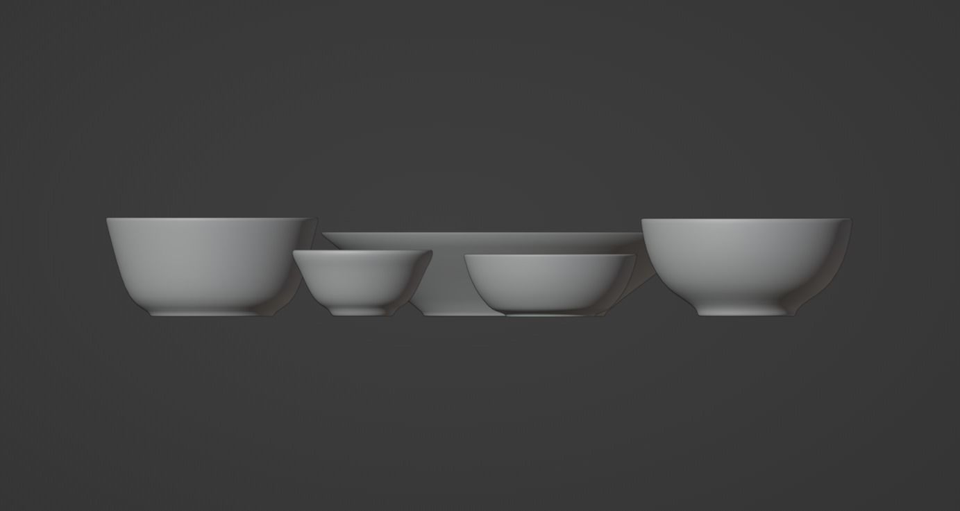 Ceramic Bowl Set 3D model_10