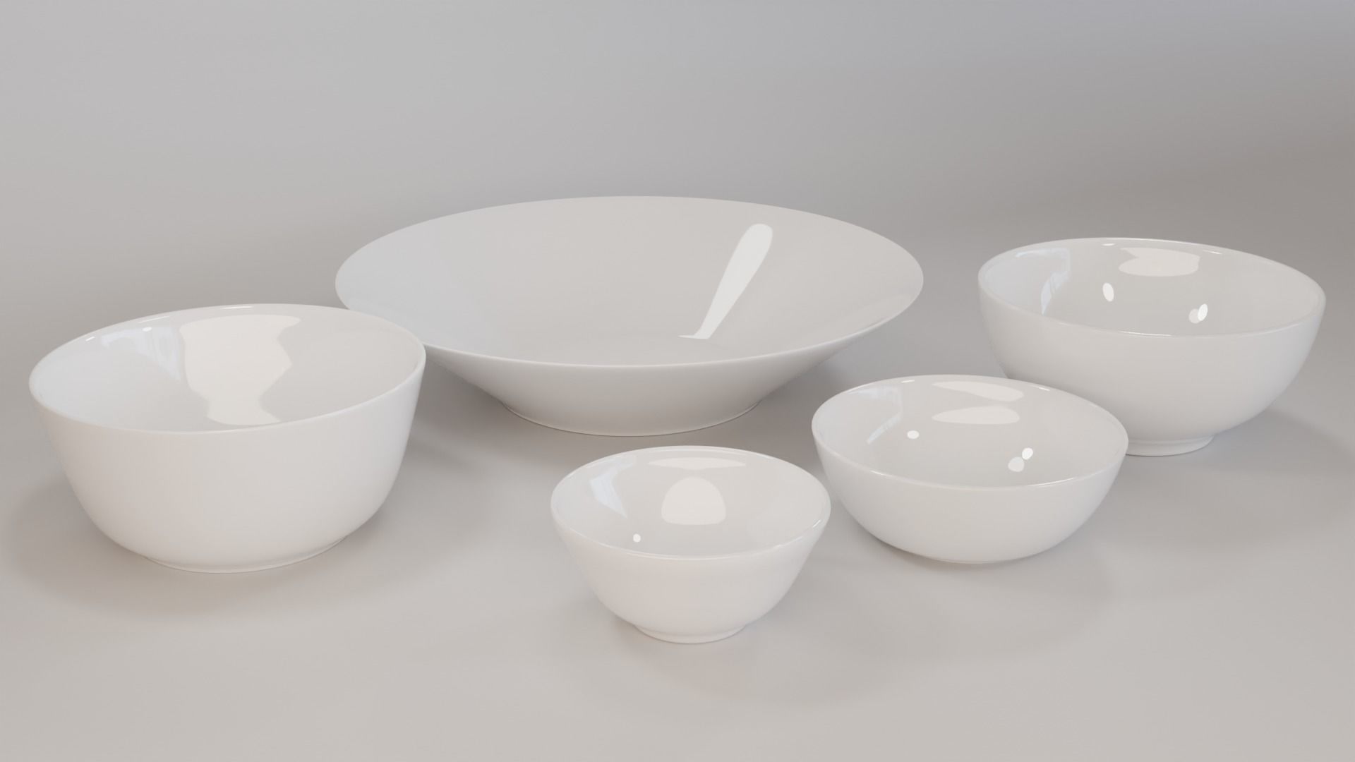 Ceramic Bowl Set 3D model_1