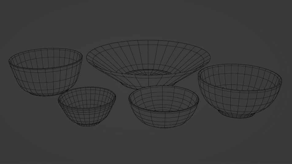 Ceramic Bowl Set 3D model_7