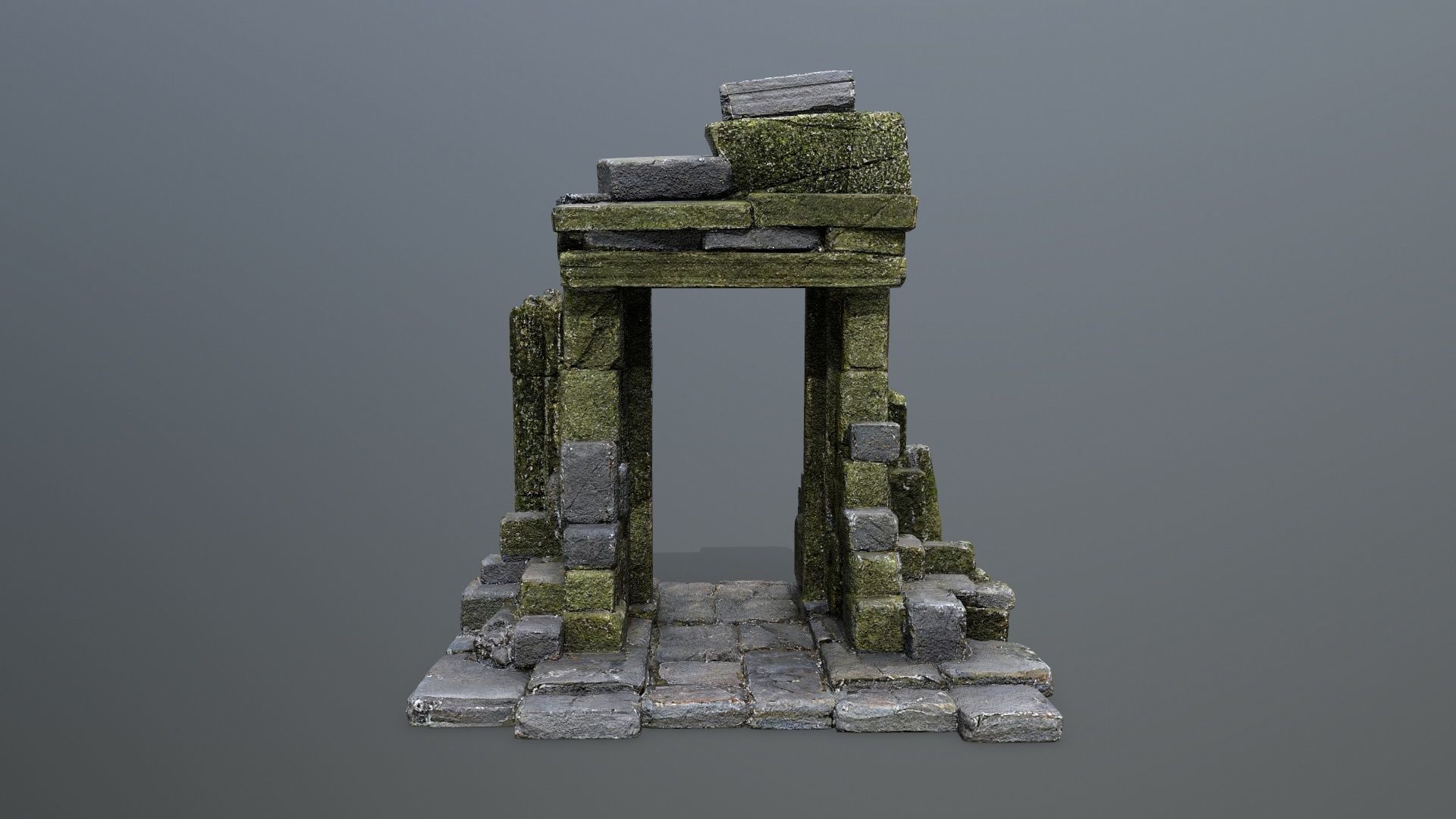 Ruin Gate Low-poly 3D model_2