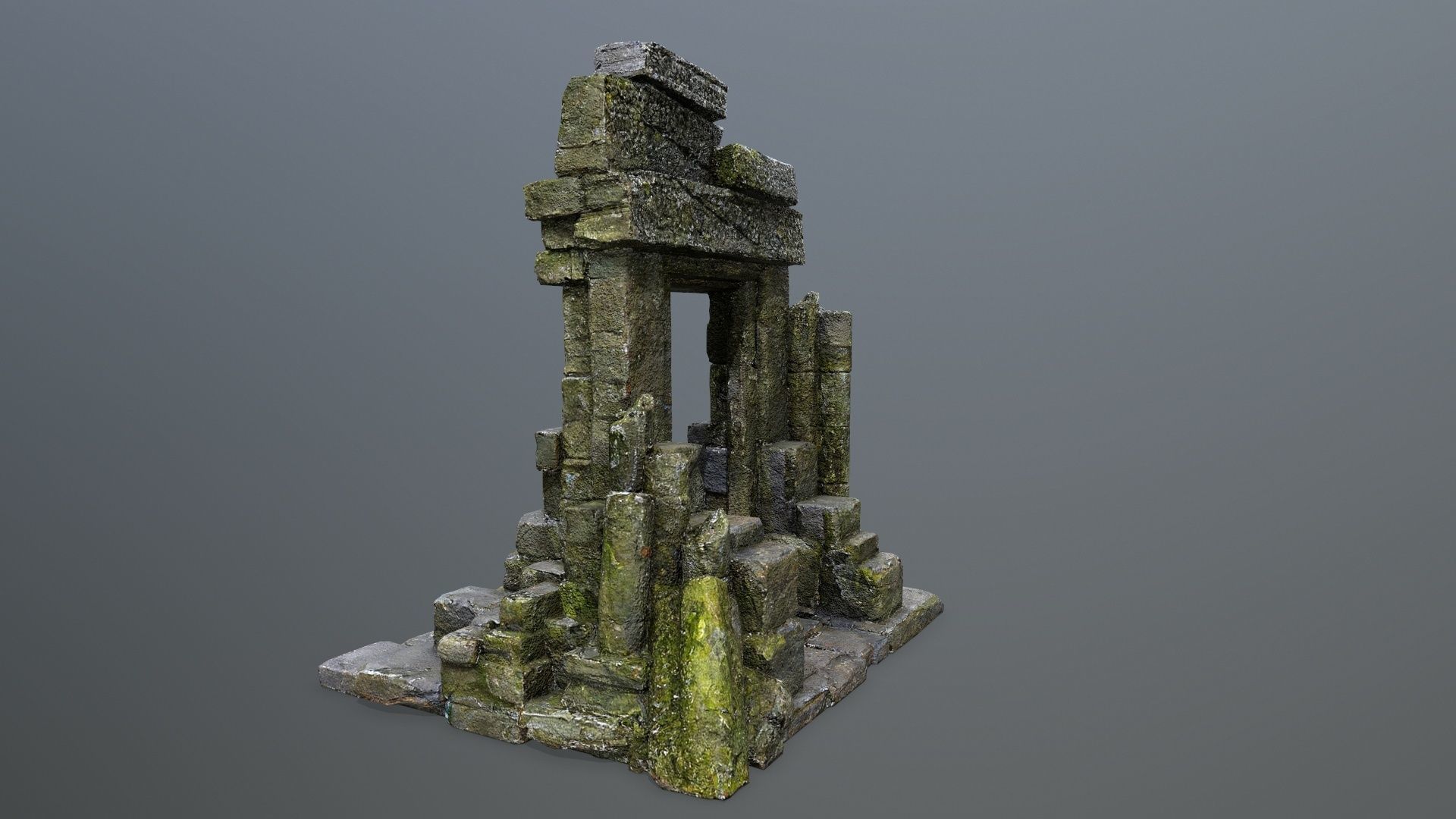 Ruin Gate Low-poly 3D model_7