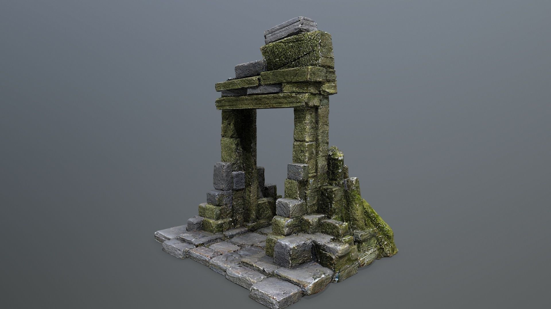 Ruin Gate Low-poly 3D model_9