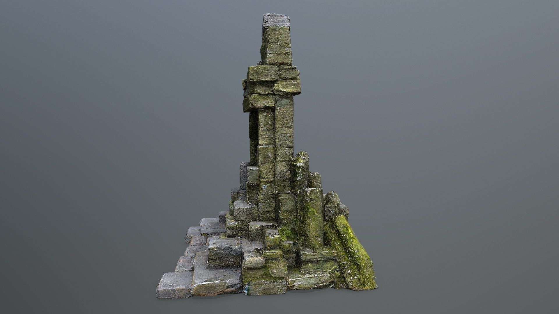 Ruin Gate Low-poly 3D model_8