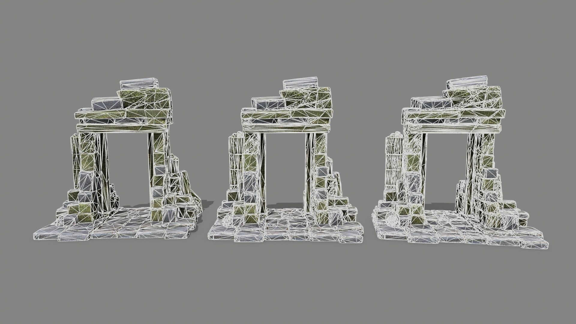 Ruin Gate Low-poly 3D model_12