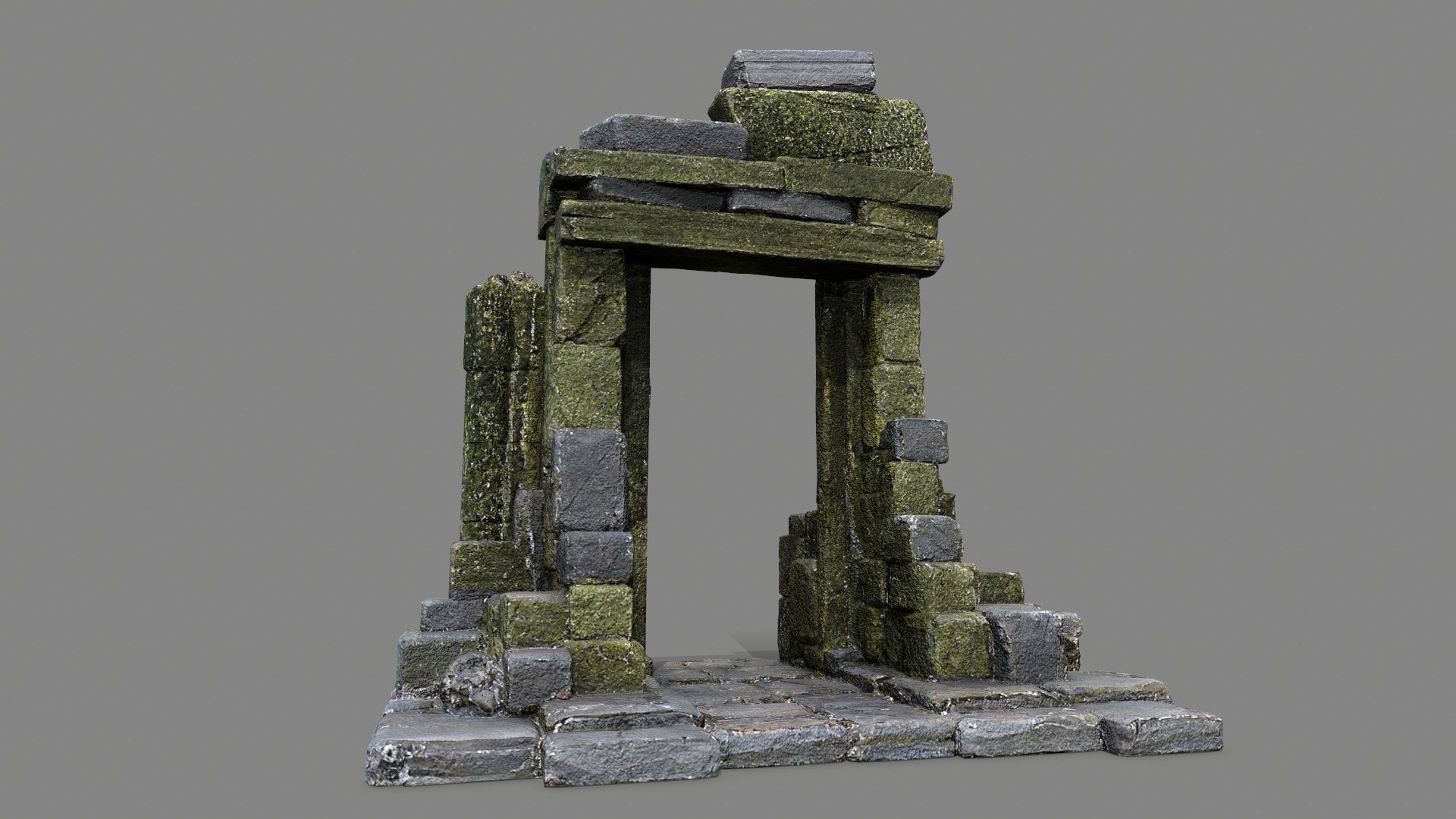 Ruin Gate Low-poly 3D model_1
