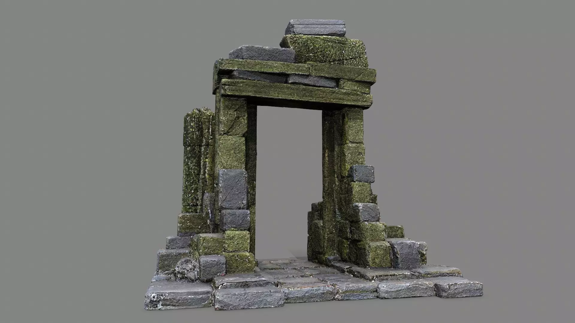 Ruin Gate Low-poly 3D model_0