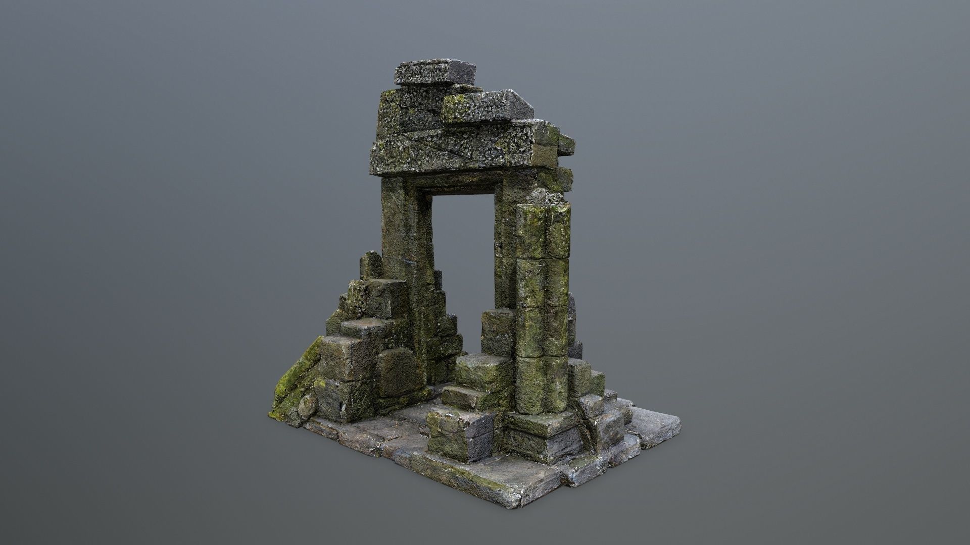 Ruin Gate Low-poly 3D model_5