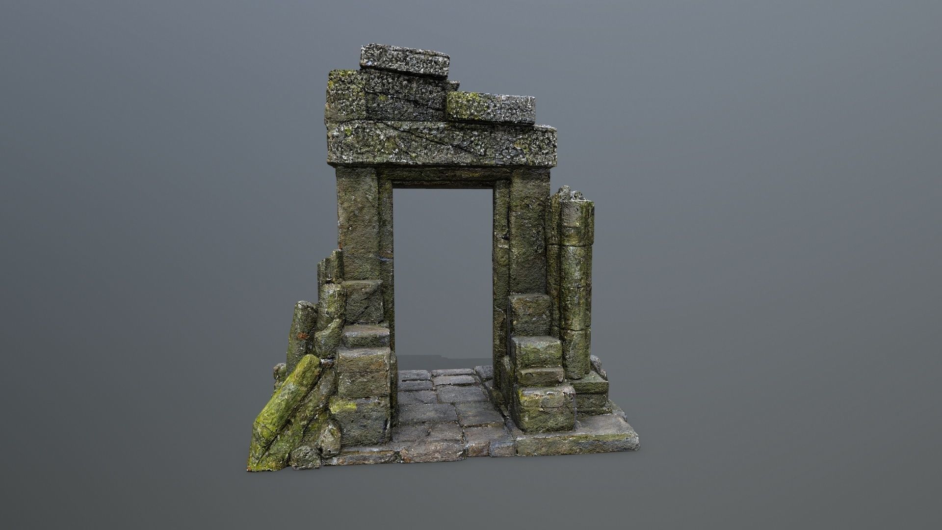 Ruin Gate Low-poly 3D model_6