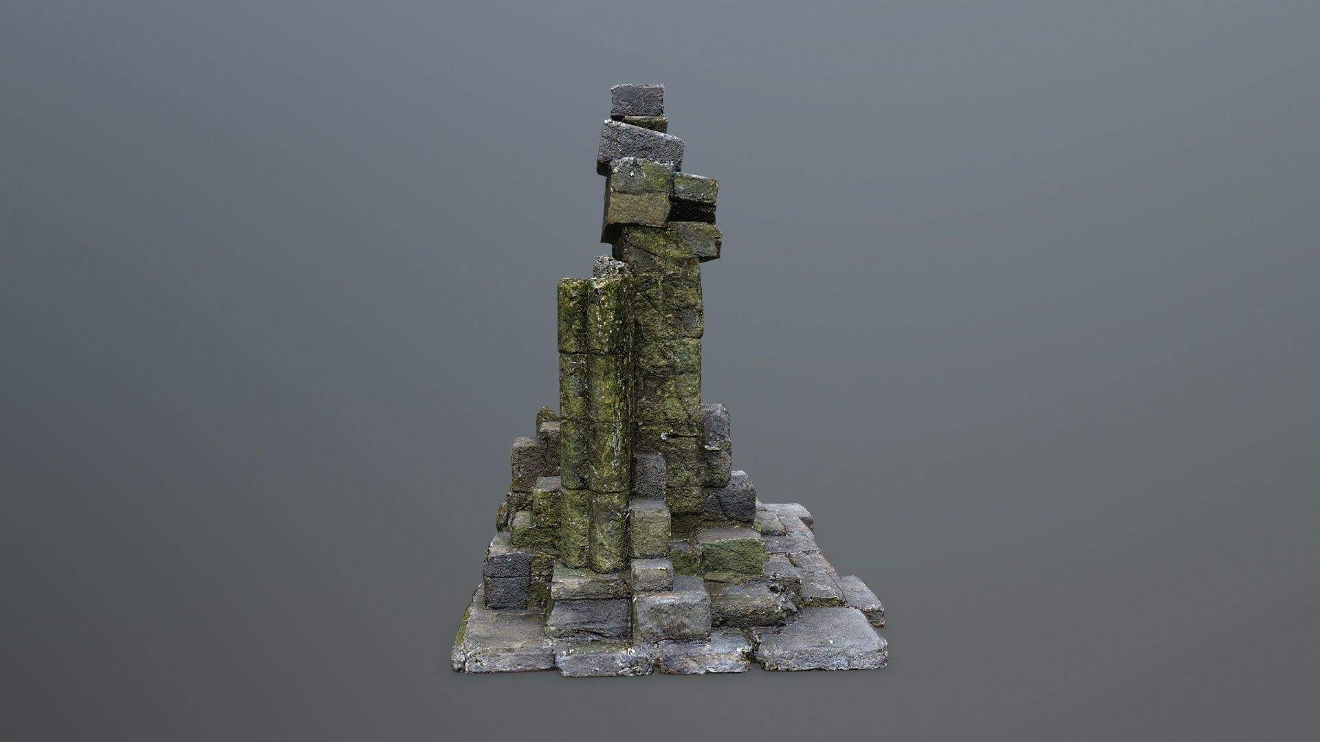 Ruin Gate Low-poly 3D model_4